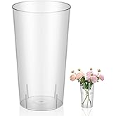 SEWACC Acrylic Flower Vase Round Table Flowers Vase Clear s Fresh Cut Bucket Decorative Tall Plastic Umbrella Stand for Wedding Florist Arrangements
