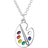 CHOORO Colorful Paint Palette Pendant Necklace/Bracelet Artist Painter Bracelet/Necklace Art Student Art Teacher Gift