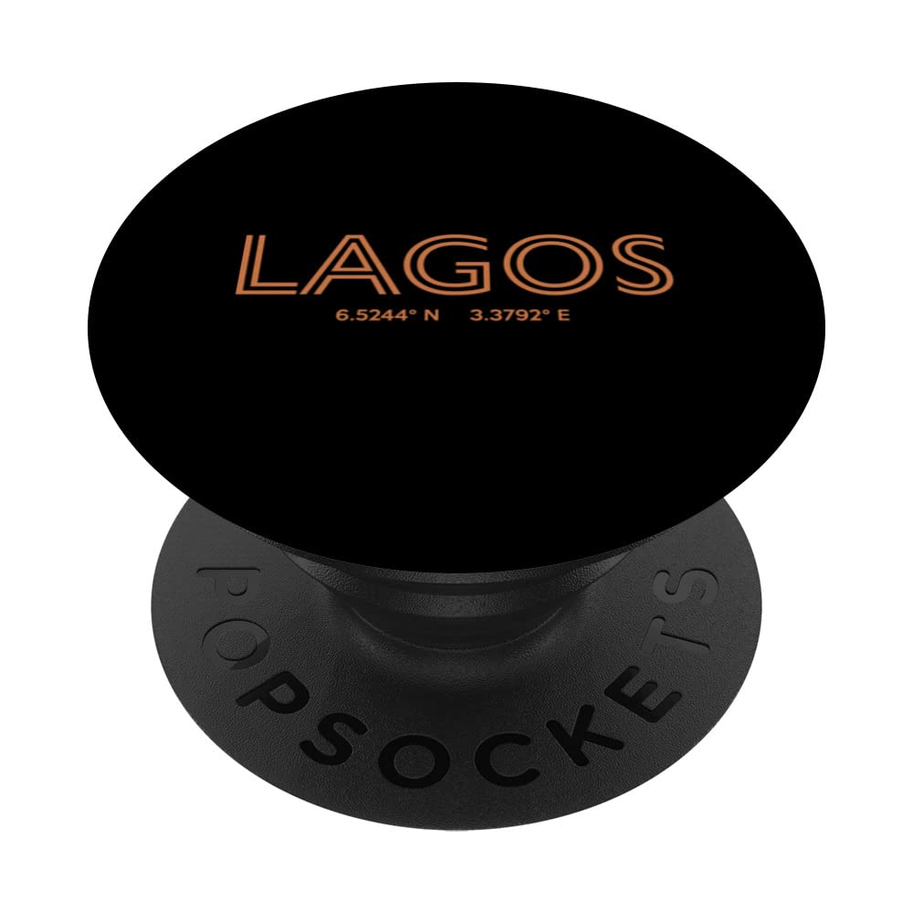 Nigeria City Coordinates - Lagos PopSockets Swappable PopGrip