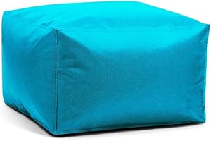 SXBCyan Waterproof Square Pouf Ottoman Cover Footstool Without Filler Outdoor Beach Garden Beanbag Pouf Puff Salon Floor Seat Futon Stool Bench (Color : Sky Blue, Size : S-30x30x20cm-cover)