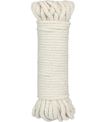 GOLBERG - Cuerda Trenzada 100% Algodón Natural 5/32, 3/16, 7/32, 1/4, 5