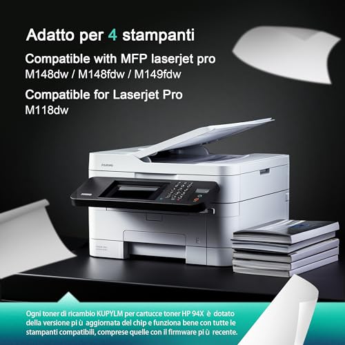 KUPYLM 94X CF294X Compatible Toner Cartridge for HP 94A CF294A for HP Laserjet Pro MFP M148dw for LaserJet Pro M148fdw M149fdw M118dw M148 M149 High Yield 2800 Pages (2 Black)