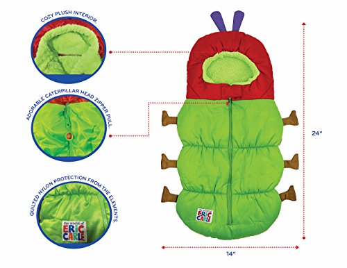 Eric Carle Infant Car Seat Cover, Car Seat Bunting Car Seat Footmuff, Infant Carrier Sleep Sack, Toddler Bundle Me, Baby Bunting Bag, Baby Stroller Sleeping Bag, Polyester, The Very Hungry Caterpillar
