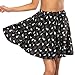 Fancyqube Women's Elastic Waist Cute Dinosaur Print Flared Mini Skirt Black XL