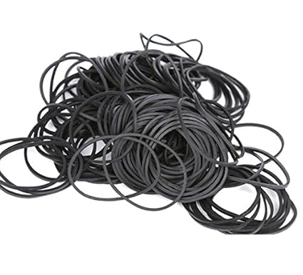 Hamosky Gummibänder Gummiringe Elastische Bänder ?38mm 100% Naturkautschuk ca. 500 Stück (schwarz)