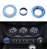 Opar Aluminum Blue Side Mirror & Cigarette Lighter Cover Trim for 2012 - 2017 Jeep Wrangler
