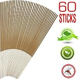 Mosquito Sticks, All Natural and DEET Free Insect Repellent, Eco friendly, Non toxic, Bamboo infused with Citronella, Lemongrass & grapefruit peel, for Outdoor Garden Yard and Indoor