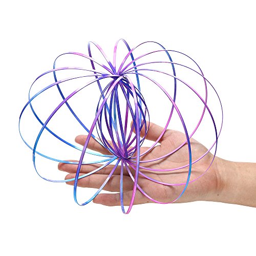 HighlifeS Multicolor Flow Rings Kinetic Spring Bracelet - Science Educational Sensory Interactive Cool Toys For Kids Teens Adults - Spinning Metal Globe Slides Down Arms - Thumbnail 3
