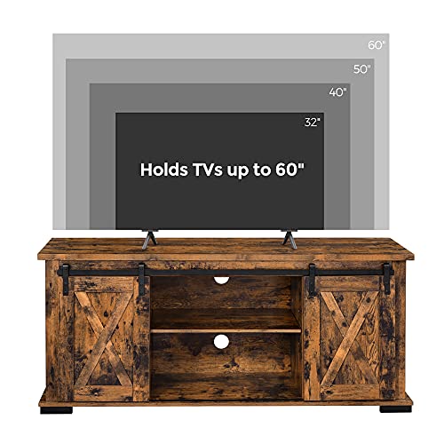 VASAGLE TV with Sliding Barn Doors, TV Stand for 60Inch TVs