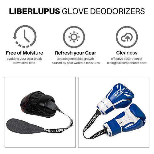 Liberlupus Glove Deodorizers for Boxing and All Sports - Absorbs Stink and Leaves Gloves or Shoes Fresh and Free of Moisture (Gray-One Size, BlackBerry & Laurel Leaf)