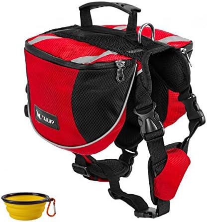 Homiego Dog Saddlebags Hound Travel Hiking Camping Backpack Saddle Bag for Small Medium Large Dogs