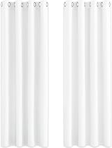 PONY DANCE Eyelet Thermal Insulated Curtains 2 Panels White 46x90