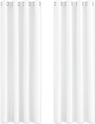 PONY DANCE Eyelet Thermal Insulated Curtains 2 Panels White 46x90
