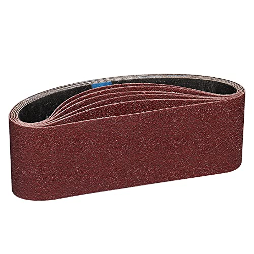 POTUINOM 3 x 21 Inch Sanding Belts 40 Grits 6 Pack 3 x 21'' Belt