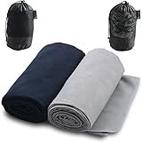Microfiber Towels for Sports, Travel, Swim, Hiking and Camping, 2-pack, Ultralight and Quick Drying Towels by The Friendly Swede