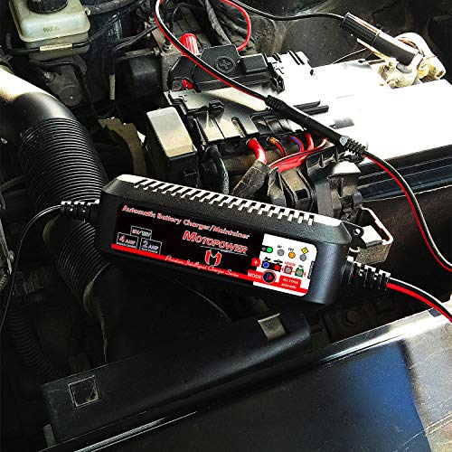 MOTOPOWER Maintainer 6V/12V 4AMP Fully Automatic Smart Charger with Battery Recovery Mode