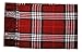 Tapp C. Cashmere Feel Plaid Tassel Ends Scarf - Red