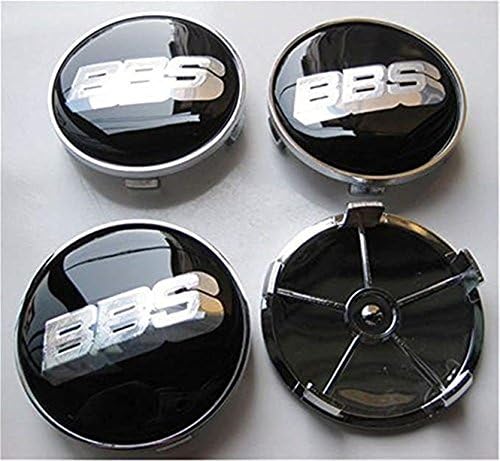 Jqlcgtmqwu 4pcs BBS (Red/Black/green) 68mm Wheel Center Hub Caps (Black/silver)