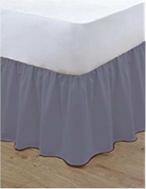 Hendem® Base Valance Sheet Plain Dyed Polycotton Frilled Bed Linen