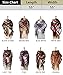 QIXING Plaid Blanket Thick Winter Scarf Tartan Chunky Wrap Oversized Shawl Cape White Blue