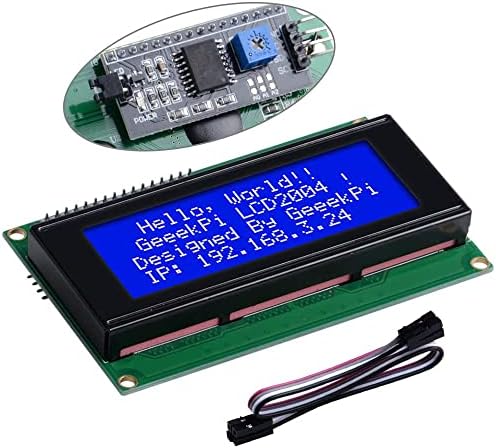 GeeekPi LCD 2004 Module with I2C Interface Adapter Blue Backlight 2004 ...