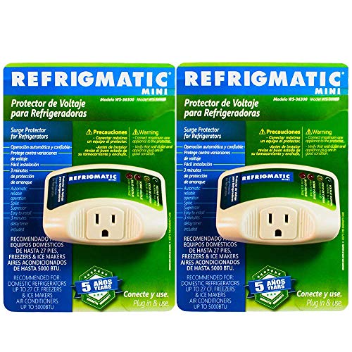 Refrigmatic WS-36300 Electronic Surge Protector for Refrigerator – Up to 27 cu. ft. (2 Pack)