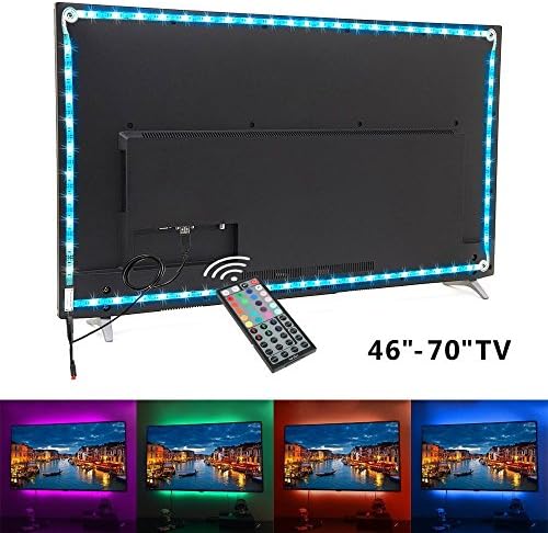 White PCB TV backlight , LED TV Lights USB Kit 5050 RGB Multicolor Back Lightings Strip with 44-key IR Remote Controller for 46inch~70inch HDTV PC Monitor Home Theater Decoration