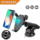 Wireless Car Charger for Smart Phones Phone Charger Car Mount Gravity Linkage Air Vent/Dashboard Suction Mount Compatible with all Qi-Enabled Devices (black)
