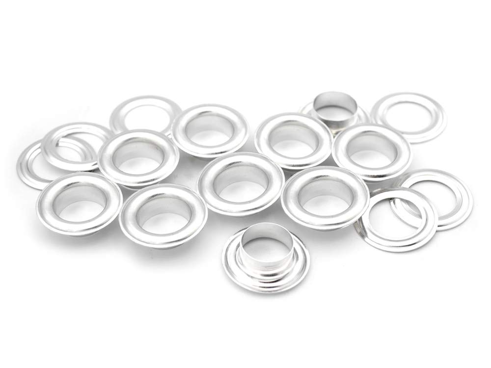 CRAFTMEMORE 100 Pack Aluminium Grommets Eyelets with Washers for Shoes, Bead Cores, Clothes, Leather, Canvas (3/8" (10mm))