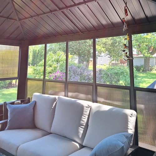 PURPLE LEAF 12' x 24' 4 Season Screened Gazebo with Solarium, Grey Aluminum Frame image 31