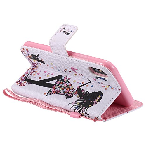 image for For iphone X Wallet Case with Screen Protector,OYIME [Flower Girl and 