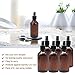 Mavogel Pack of 6, 4 oz Amber Glass Bottles with Black Fine Mist Sprayers-Including 2 Extra Black Fine Mist Sprayers, 2 Stainless Steel Mini Funnel, 2 Transfer Pipettes, 6 Bottle Labels
