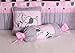 Boutique Baby Pink Gray Elephant 14 Pieces Nursery Crib Bedding Sets - Including Musical Mobile