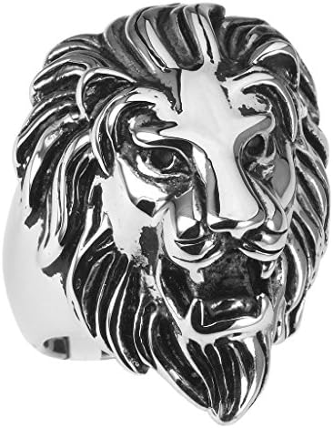 Stainless Steel Lion Head Ring (Available in Sizes 10 to 14) size10