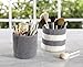 mDesign Knit Cosmetic Storage Organizer Bin for Makeup Brushes, Eyeliner, Lipstick, Beauty Supplies - Set of 2, Extra Small, Gray/Ivory