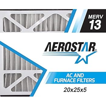 Aerostar 20x25x5 MERV 13 Honeywell Replacement Pleated Air Filter, Made in the USA 20