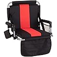 HIGH POINT SPORTS Foldable Stadium Seat Portable Folding Stadium Chairs Padded Bleacher Seat Cushion Bleacher Chair with Armrest and Cup Holder