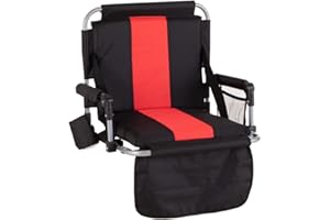 HIGH POINT SPORTS Foldable Stadium Seat Portable Folding Stadium Chairs Padded Bleacher Seat Cushion Bleacher Chair with Armrest and Cup Holder