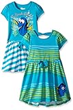 Disney Little Girls' Finding Dory Dresses I Speak Whale, Green, 6 (Pack of 2)