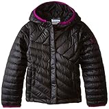 Columbia Big Girls' Powder Lite Puffer Jacket, Black/Bright Plum, Medium