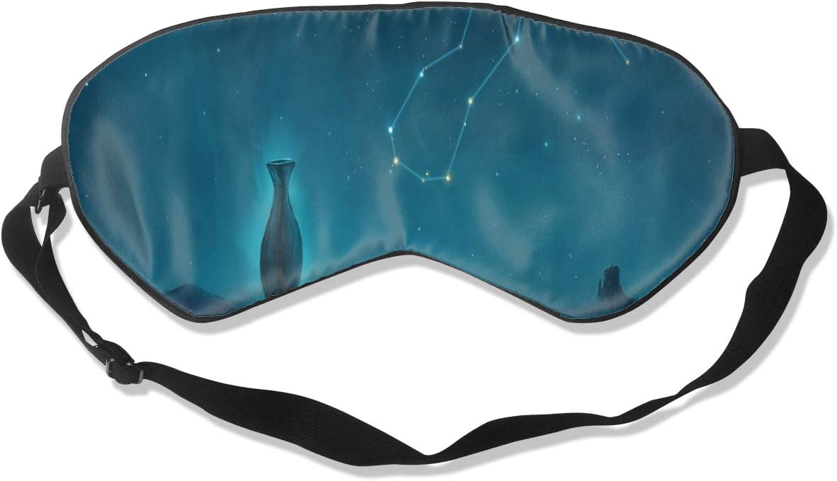 Sleep Mask Aquarius Constellation Painting Eye Mask Cover with Adjustable Strap Eyemask for Travel, Nap, Meditation, Blindfold