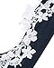 StyleDome Women's Casual Long Sleeve Lace Shirt Cold Shoulder Fall Tops Basic Tee Crochet Blouses 3-Navy M