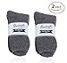 Pembrook Non Skid / Slip Socks – (2-Pack – Gray) – Hospital - Fuzzy Slipper Socks – Great for adults, men, women. Designed for medical hospital patients but great for everyone
