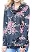 Angashion Womens Sweatshirt Cowl Neck Floral Print Drawstring Long Sleeve Tunic Tops Shirt