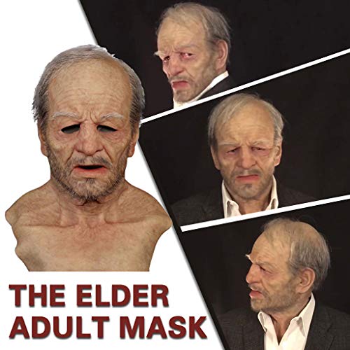 Sayolala Another Me | The Elder Old Man face Covering Costume Headgear for Masquerade Halloween Party