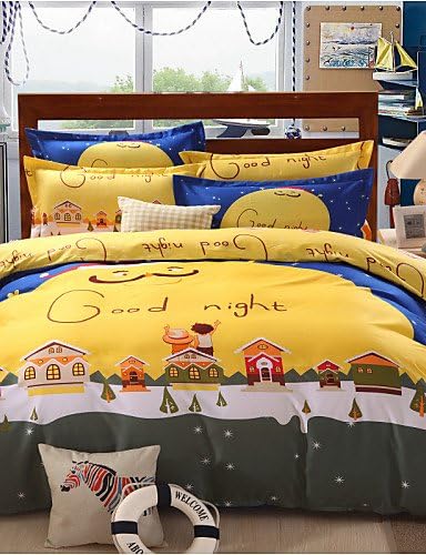 MEIREN microfiber prints Duvet Cover 4PCS Set , queen