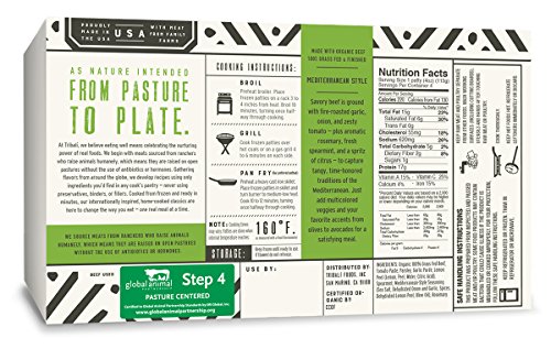 TRIBALÍ Foods, Organic Patties, Variety 6-Pack Combo (3 Chipotle Chicken + 3 Mediterranean Beef)