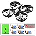 JJRC H36 Mini RC Quadcopter Drone with 5 Battery and Charger, Nano Drone Kit for Office RTF 2.4G 4CH 6 Axis with Headless Mode One Key Return, Mode 2 Remote Control UFO Drone for Kids (Black)