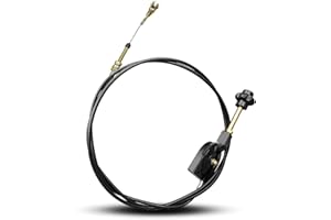 EMIHO 8.2FT / 2.5m Throttle Control Cable Fit for Hitachi EX230 Excavator or Mixers, Manual Flexible Throttle Wire with Black Knob, Universal PU Cable with Stainless Steel Joint