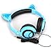 Jinserta Cat Ear Headphones with Glowing Lights (Blue)